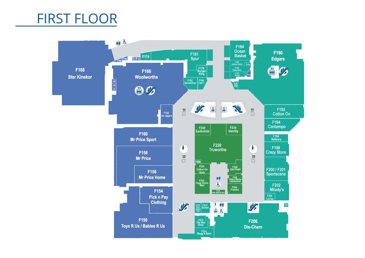 BRM Mall Map First Floor